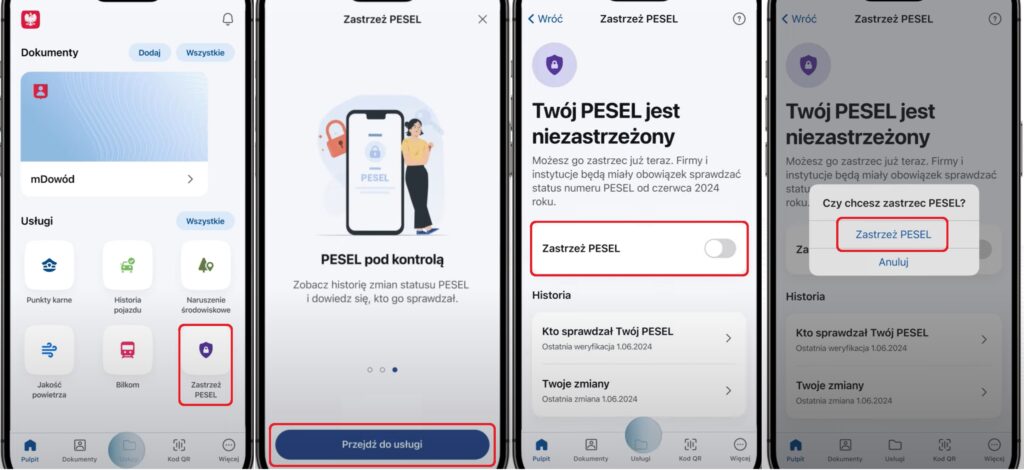 Zastrzeż PESEL instrukcja mObywatel